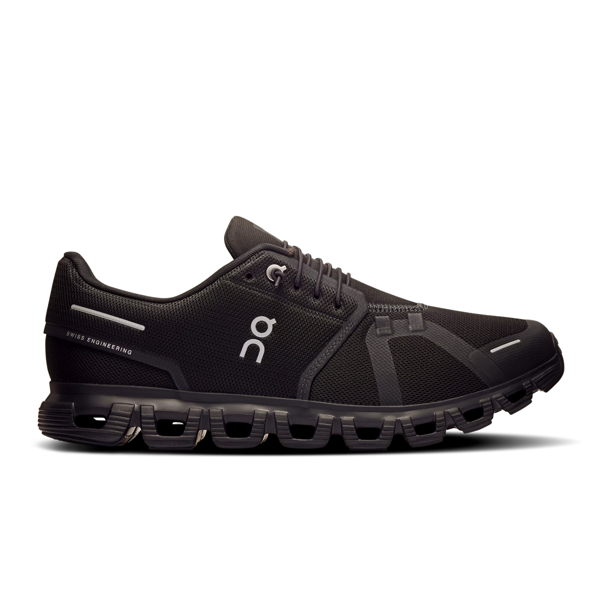On Cloud 6 in all black, side profile