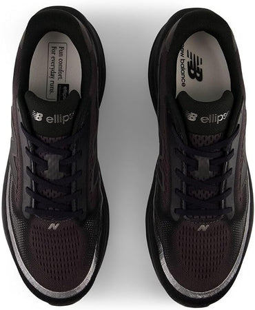 New Balance Ellipse in all black, angled three-quarter view