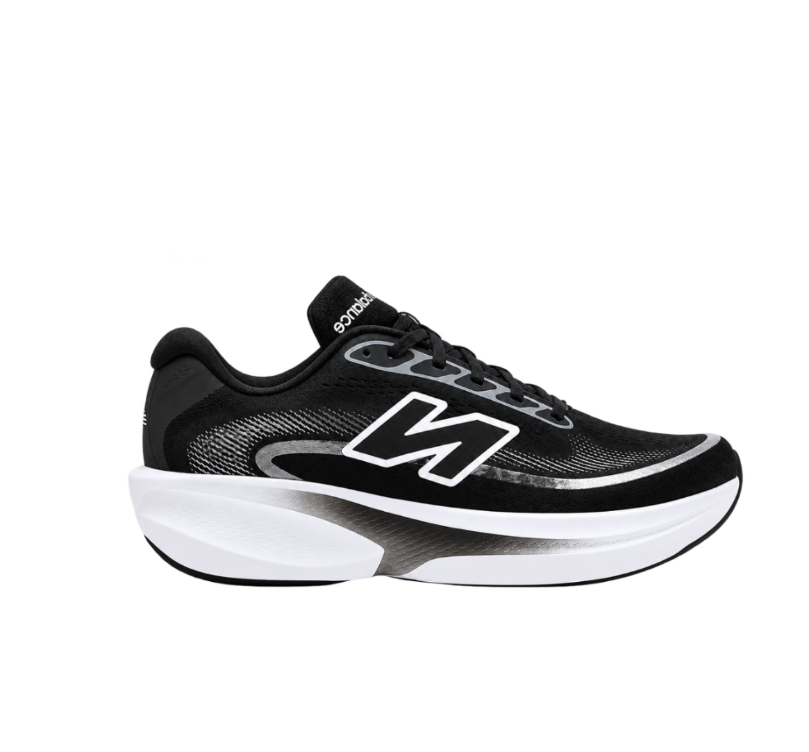 New Balance Ellipse in black and white, side profile