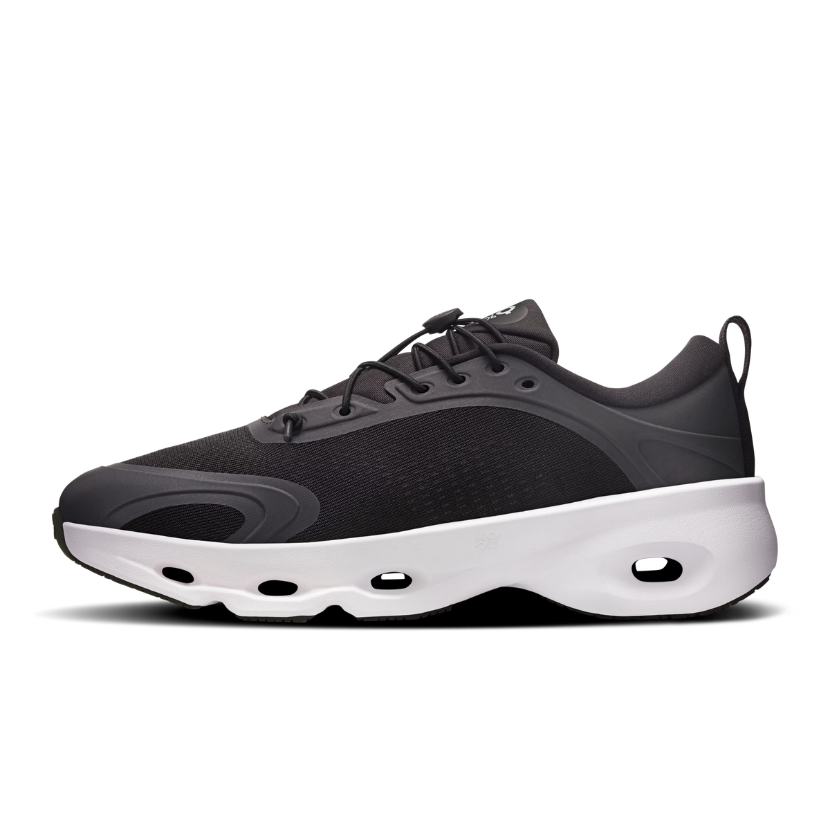 Loewe x On Cloudsolo in black and white, upper and lacing close-up