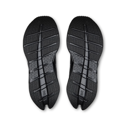 On Cloudrunner 3 in all black, heel counter detail