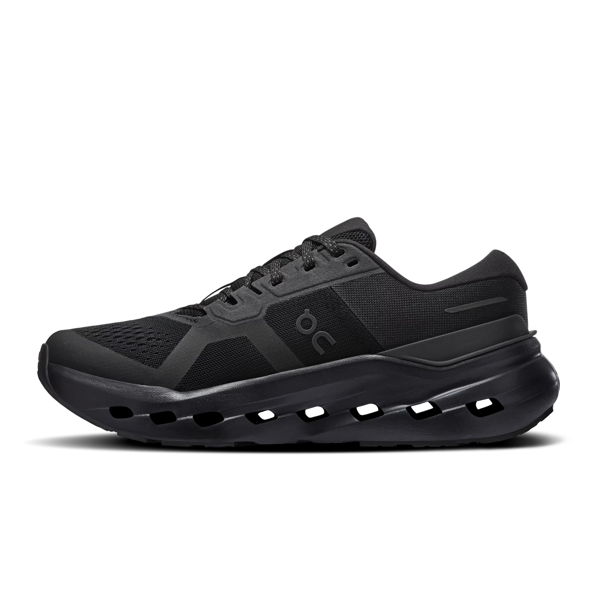 On Cloudrunner 3 in all black, CloudTec outsole detail