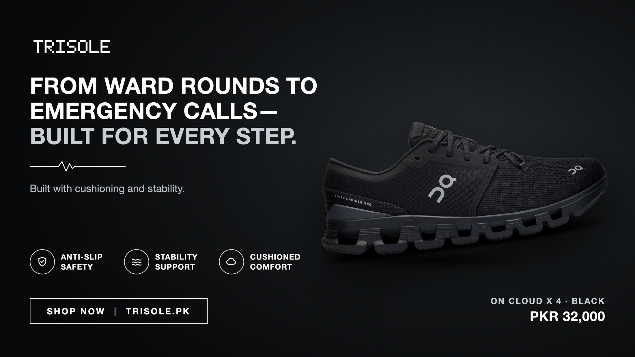 On Cloud 6 All Black — Trisole.pk