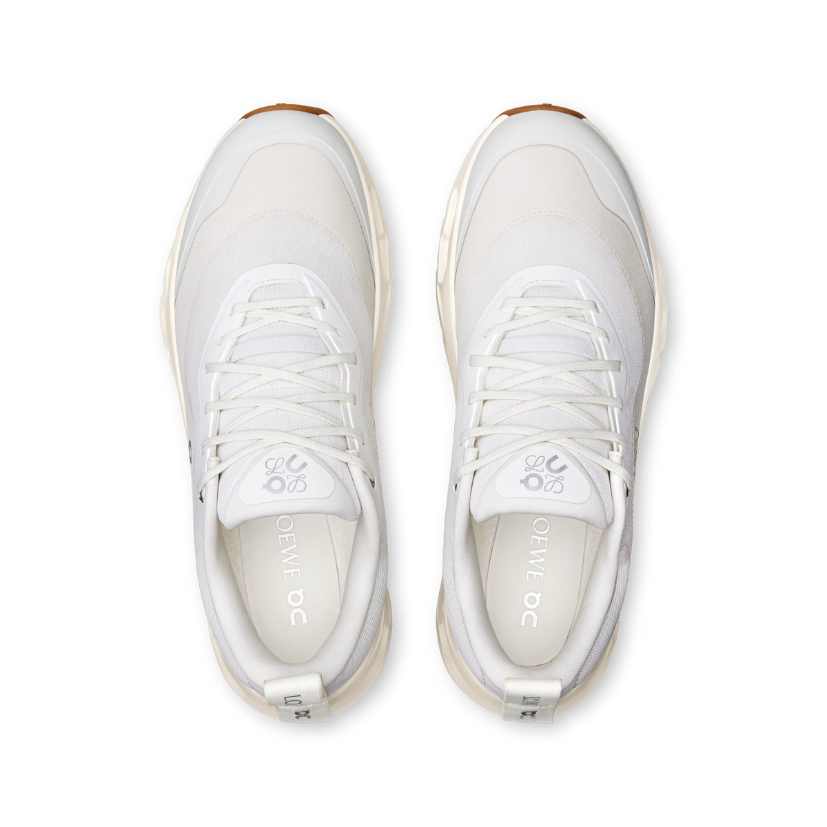 Loewe x On Cloudtilt 2 in all white, angled three-quarter view